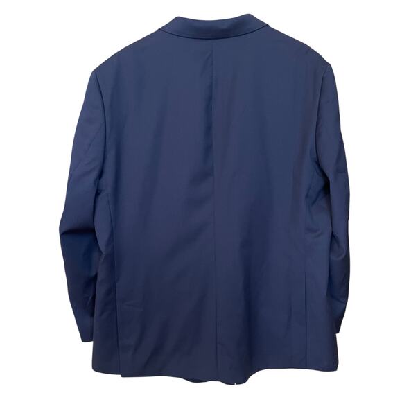 Linea Uomo Mens 100% Wool Blazer Size 48 Short / 46 Waist Navy Performance Wool - Picture 2 of 5